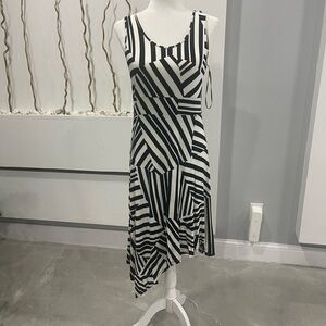 Spense Black and White Asymmetrical Sundress